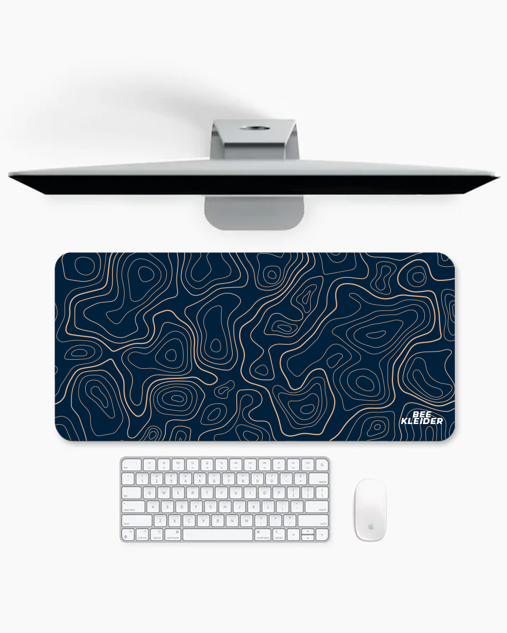 Midnight Blue Topography Premium Desk Mat | Gaming Pad