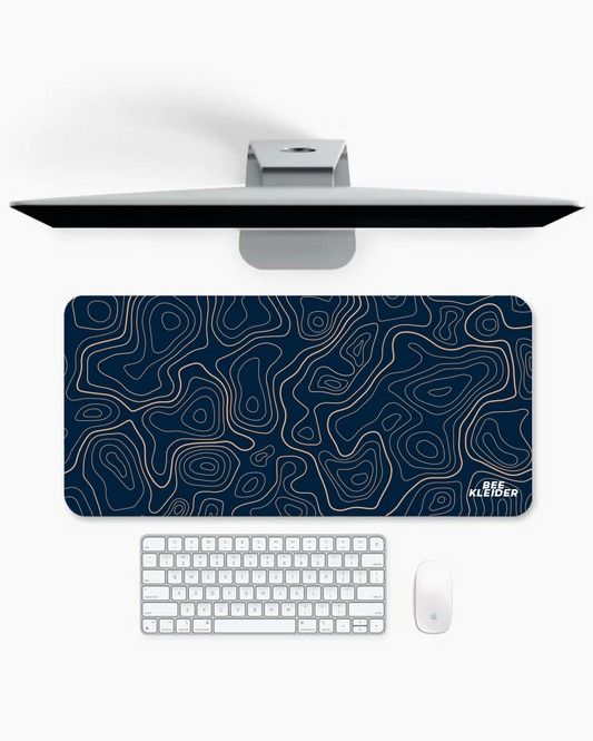 Midnight Blue Topography Premium Desk Mat | Gaming Pad