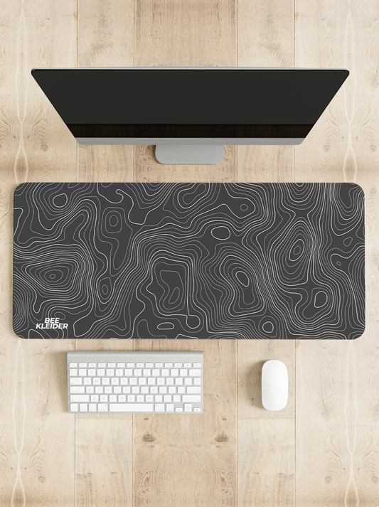 Topography Dusky Grey Premium Desk Mat | Gaming Pad