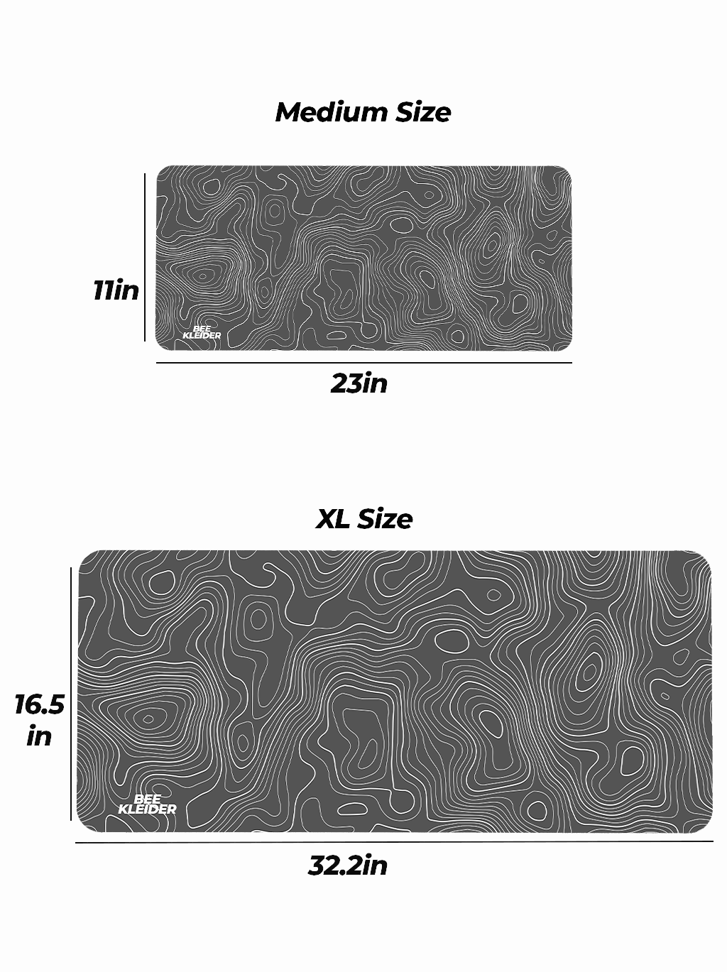 Topography Dusky Grey Premium Desk Mat | Gaming Pad