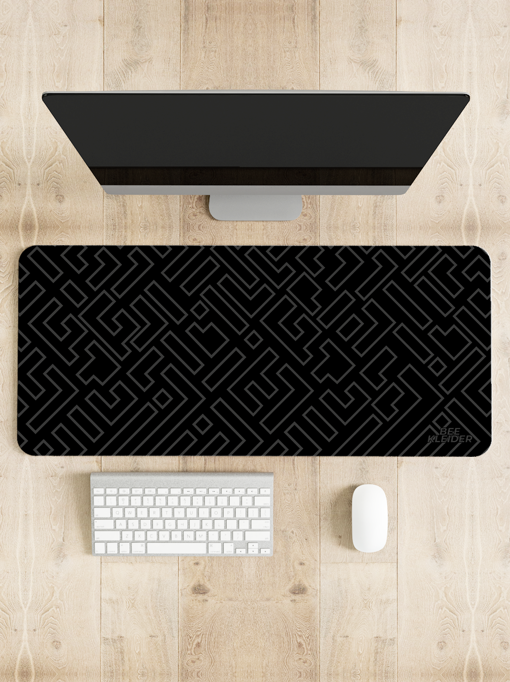 Monochrome Tetris Premium Desk Mat | Gaming Pad