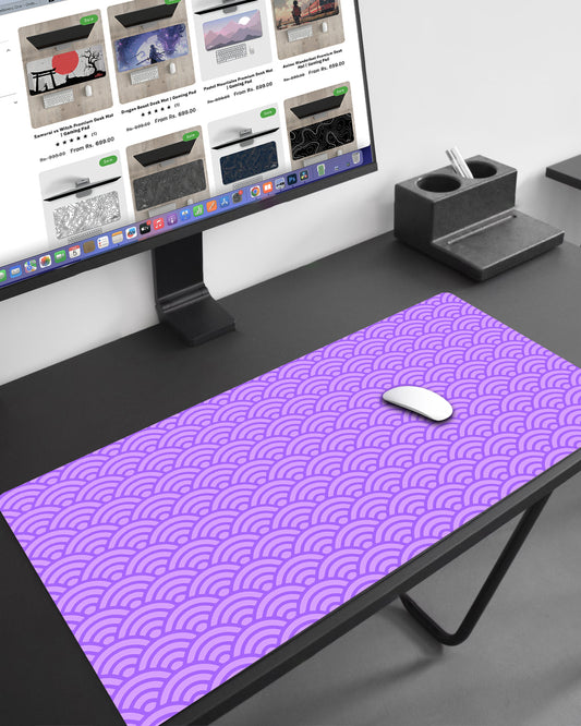 Electric Violet Anime Japanese Clouds Pattern Desk Mat | Gaming Mouse Pad
