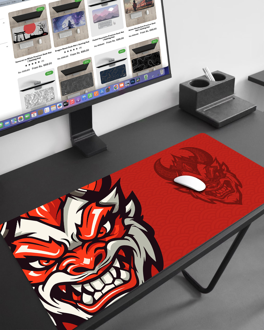 Mystic Oni Warrior Desk Mat | Gaming Mouse Pad