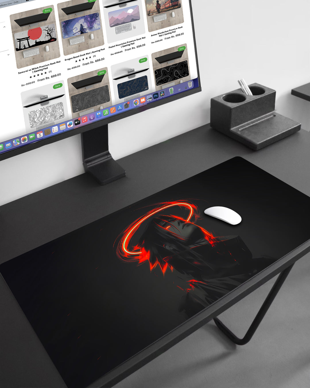 Sasuke Aesthetic Desk Mat | Gaming Mouse Pad