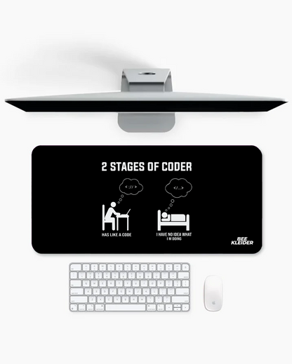 2 Stages Of Coder Premium Desk Mat | Gaming Pad