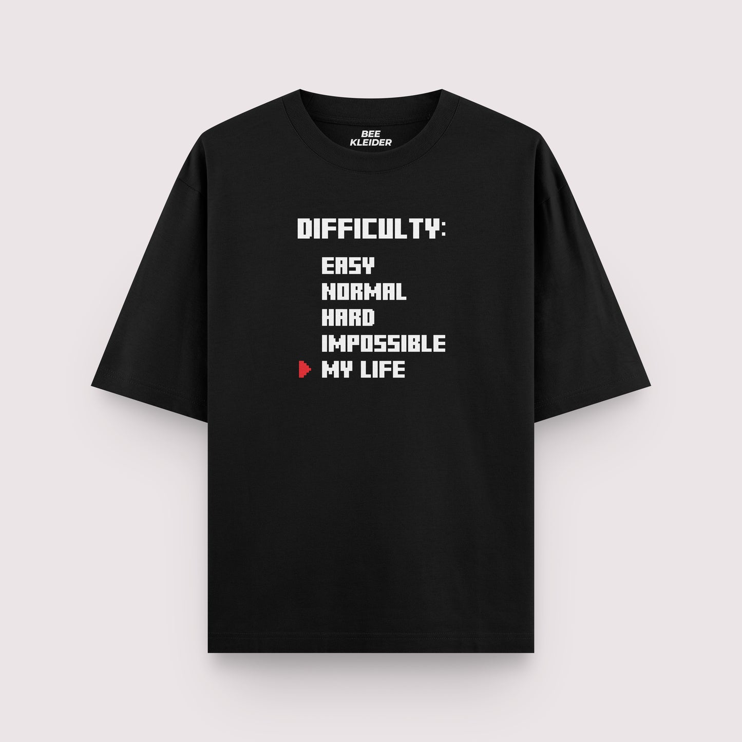 Gamer Life Level Difficulty Oversized T-shirt