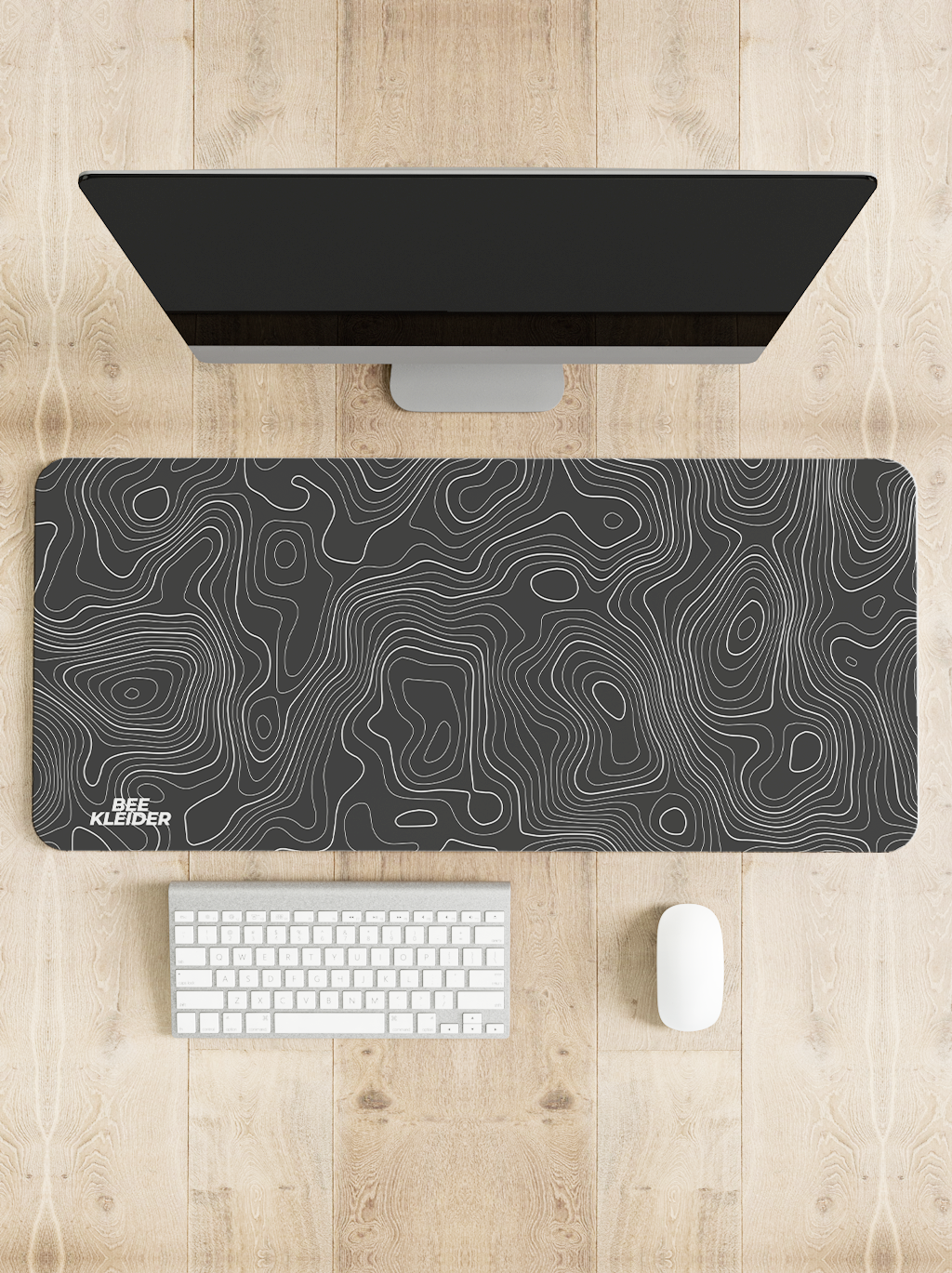 Topography Dark Grey Premium Desk Mat | Gaming Pad