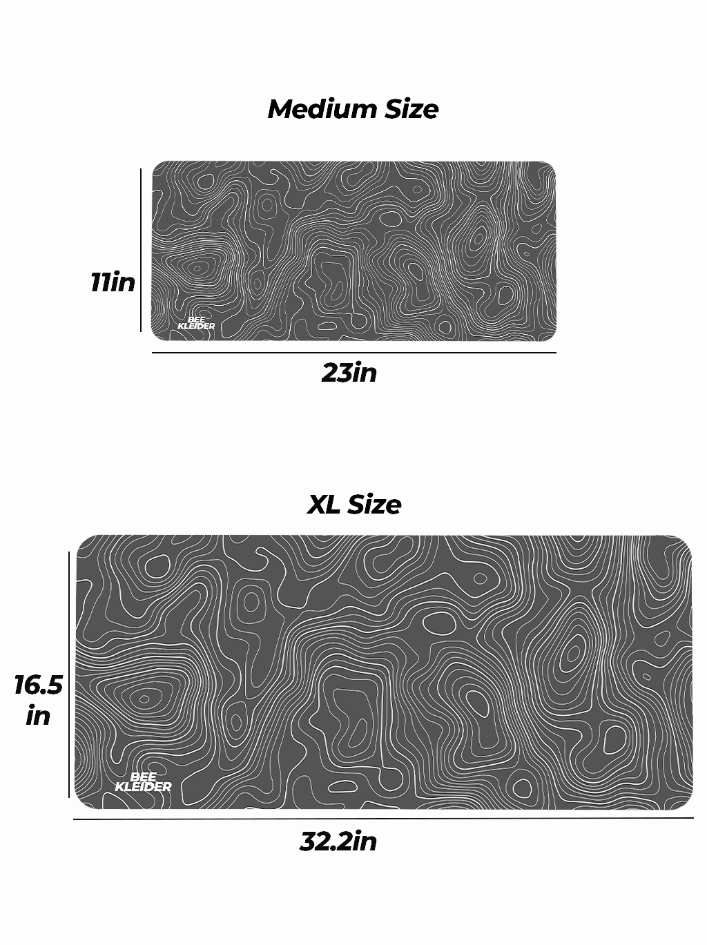 Topography Dark Grey Premium Desk Mat | Gaming Pad