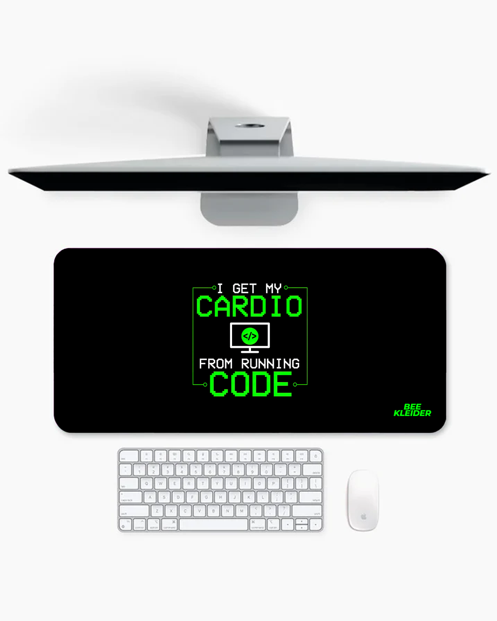 I Get My Cardio From Running Code Premium Desk Mat | Gaming Pad