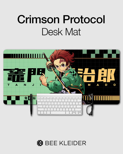 Crimson Protocol Premium Desk Mat | Gaming Pad