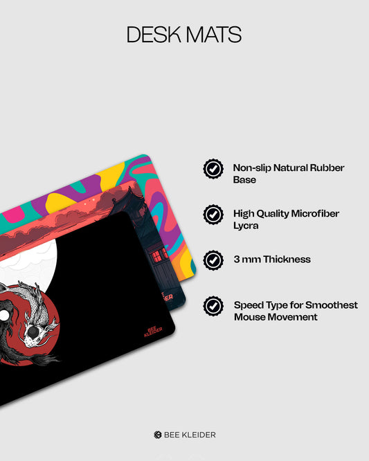 Red & Black Topography Premium Desk Mat | Gaming Pad