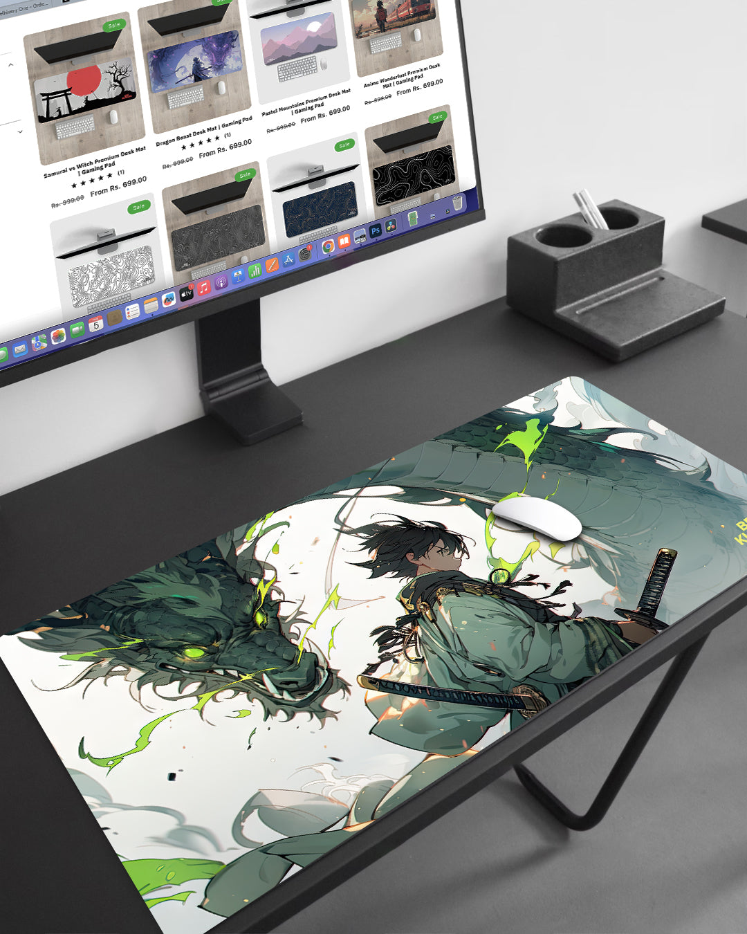 Green Dragon Beast Premium Desk Mat | Gaming Pad